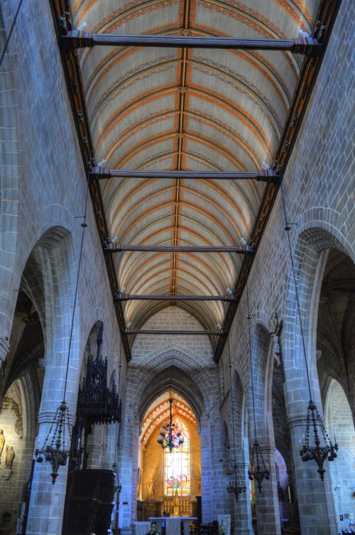 Bažnyčia, Interjeras, Architektūra, Stiklakūnis, Brittany