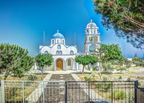 Bažnyčia, Santorini, Graikija, Graikų Kalba, Sala, Architektūra, Viduržemio Jūros