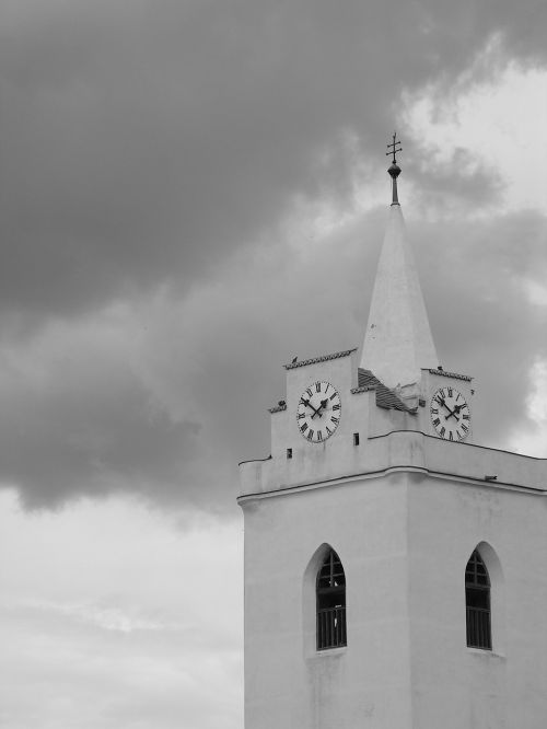 Bažnyčia, Juoda Ir Balta, B W Fotografija, Bokštas, Moravija, Věstonice, Dangus