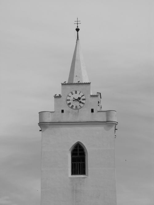 Bažnyčia, Juoda Ir Balta, B W Fotografija, Bokštas, Moravija, Věstonice, Dangus