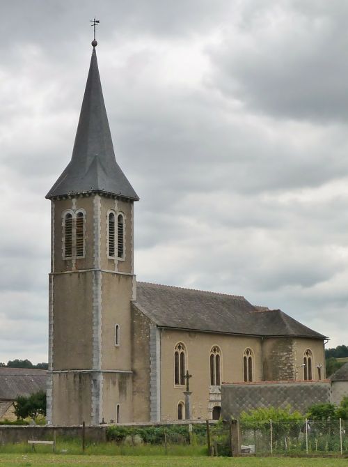 Bažnyčia, France, Vielle Adour, Šlaitinis Stogas