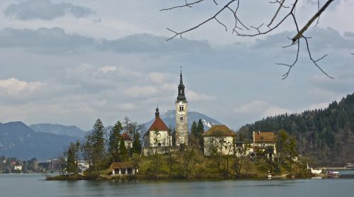 Bažnyčia, Sala, Bled, Istorinis, Ežeras, Orientyras