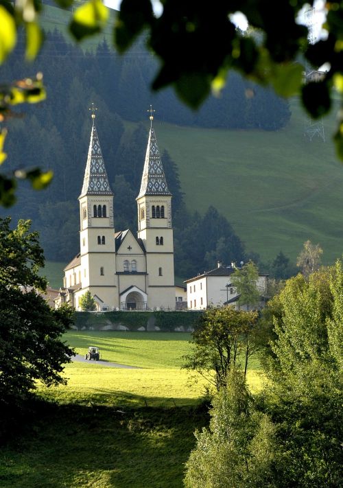 Bažnyčia, Pastatas, Architektūra, Austria, Tyrol, Weerberg, Alpių, Bokštas, Kraštovaizdis, Vaizdingas