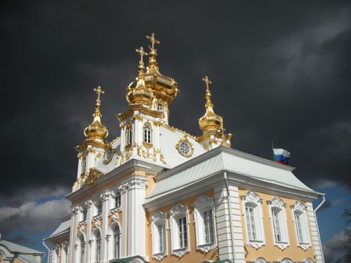 Bažnyčia, Rusija, Sankt Peterburgas, Debesis, Saulės Šviesa