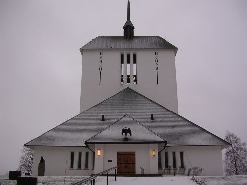 Bažnyčia,  Ullensaker,  Balta,  Sniegas
