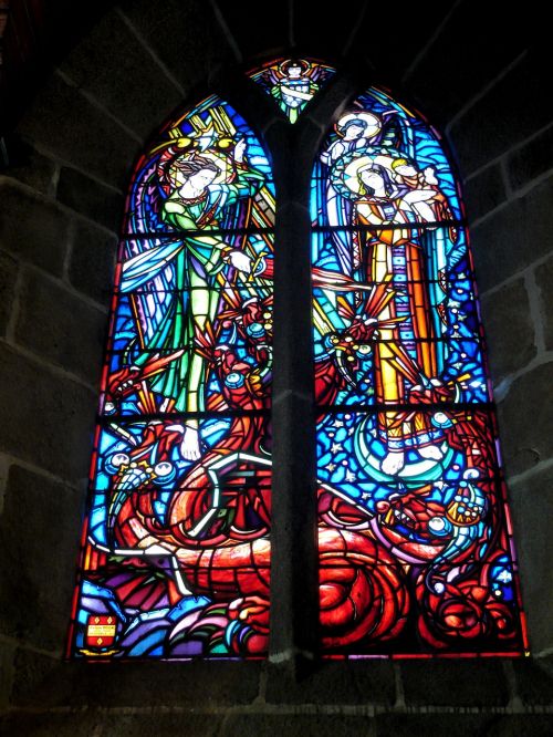 Bažnyčia, Vitražas, Vitražas, Mont Saint Michel, France