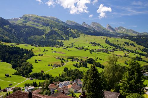 Churfirsten, Kalnų Grupė, Slėnis, Alpių, Šveicarija
