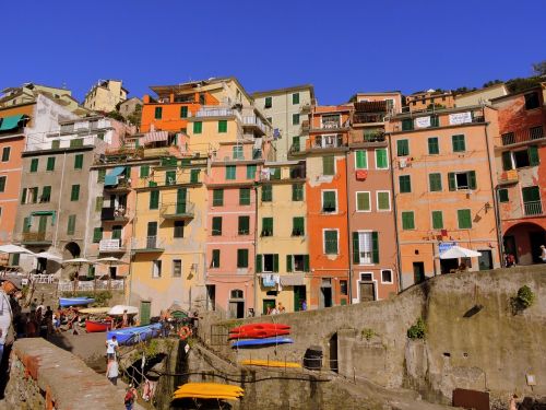 Cinque Terre, Vernazza, Ligurija, Vanduo, Jūra, Kraštovaizdis, Spalvos, Italy, Spalvinga