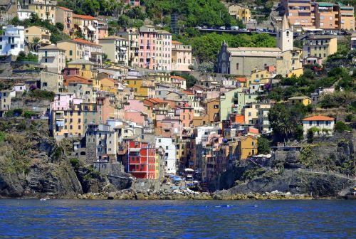 Cinque Terre, Jūra, Namai, Spalvos, Riomaggiore, Ligurija, Italy
