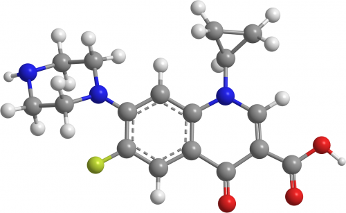 Ciprofloksacinas, Antibiotikai, Chinolonai, 3D