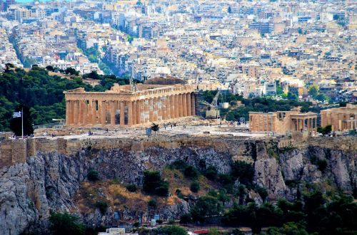 Citadelė, Athena, Senovės, Akropolis, Etapas, Graikija, Plokštė