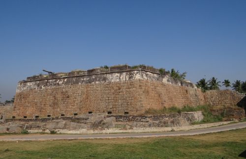 Citadelė, Kanonas, Fortas, Senovės, Griuvėsiai, Srirangapatanamas, Karnataka, Indija