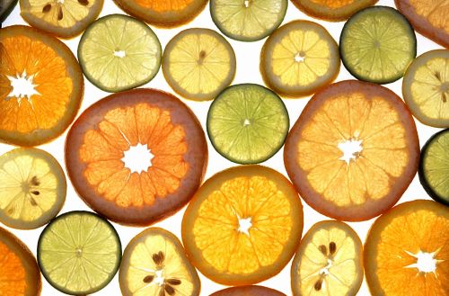 Fonas,  Vaisiai,  Oranžinė,  Apelsinai,  Citrinos,  Citrusiniai,  Greipfrutas,  Laimai,  Kalkės,  Griežinėliais,  Citrusinių Vaisių Fonas
