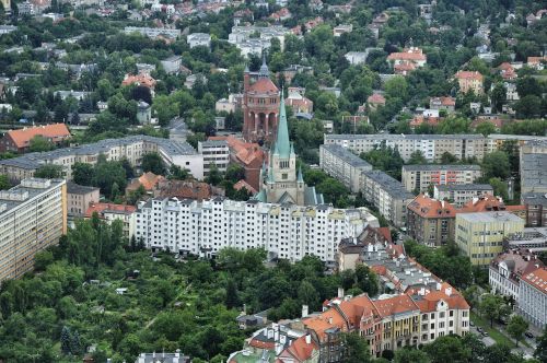 Miestas, Vaizdas, Wrocław, Pastatai, Architektūra, Miesto Panorama, Stogai, Bokštas, Gatvė, Vaizdas Iš Viršaus, Lenkija, Bažnyčia