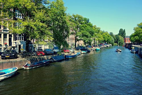 Miestas, Amsterdamas, Kanalas, Istorinis, Žinomas, Paveikslėlių Atvirukų Scenos, Tradicinis, Kultūra, Nyderlandai