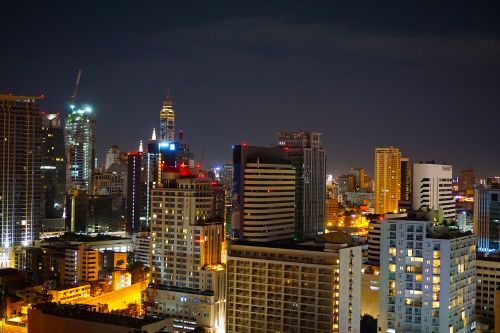 Miestas, Naktis, Bangkokas, Dangoraižiai, Bokštai, Apšviestas, Pastatai, Naktinis Gyvenimas