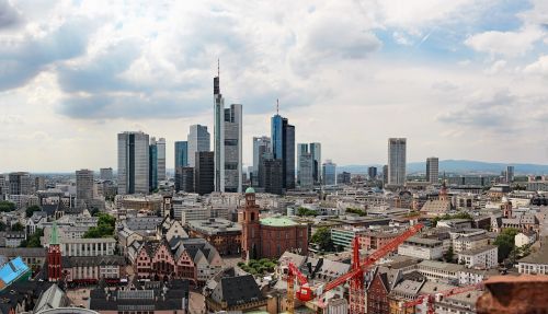 Miestas, Dangoraižis, Frankfurtas, Panorama, Architektūra, Didelis Miestas, Pastatas, Panorama, Dangoraižiai