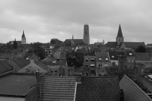 Miestas, Mechelen, Pastatai, Architektūra, Bokštai, Stogai, Panorama, Vaizdas