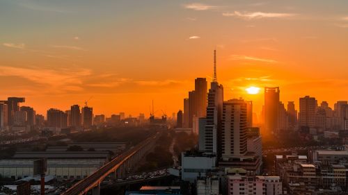 Miestas, Bangkokas, Saulėtekis, Baiyoke, Miesto Panorama