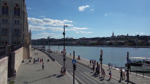 Miestas, Upė, Promenada, Budapest, Gatvė, Vaizdas, Danube