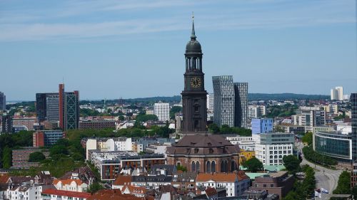 Miestas, Architektūra, Miesto Kraštovaizdis, Kelionė, Hamburgas, Michaelio Bažnyčia, Oro Vaizdas