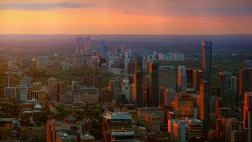 Miestas, Panorama, Miesto Kraštovaizdis, Kelionė, Panorama, Toronto, Architektūra, Dangoraižis, Dangus, Metropolis, Vakaras, Abendstimmung, Saulėlydis, Oranžinė