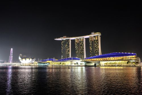 Miestas, Naktį, Žibintai, Panorama, Didelis Miestas, Asija, Architektūra, Singapūras, Naktinė Nuotrauka, Pastatas, Viešbutis, Užsakytas