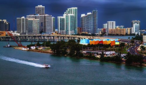Miestas, Uostas, Komercinis Uostas, Orlaivis, Kanalas, Pastatas, Architektūra, Pastatai, Miami