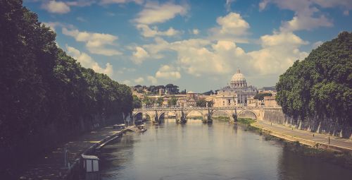 Miestas, Italy, Roma, Upė, Tiber, Kelionė, Europa, Turizmas, Vaizdas, Senas, Europietis, Miesto Panorama, Senovės, Istorinis, Vasara, Atostogos, Žinomas, Panorama, Vanduo, Tiltas