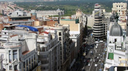 Miestas, Madride, Puikus Būdas, Alėja, Automobiliai, Eismas, Pastatai, Architektūra, Miesto, Miesto Centras, Kapitalas, Ispanija
