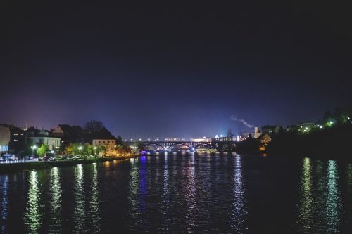 Miesto Naktį, Upė, Tiltas, Miesto, Miesto Panorama, Šiuolaikiška, Turizmas