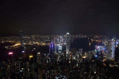 Miesto Vaizdas, Honkongas, Architektūra, Kraštovaizdis, Naktis, Viktorijos Smailė