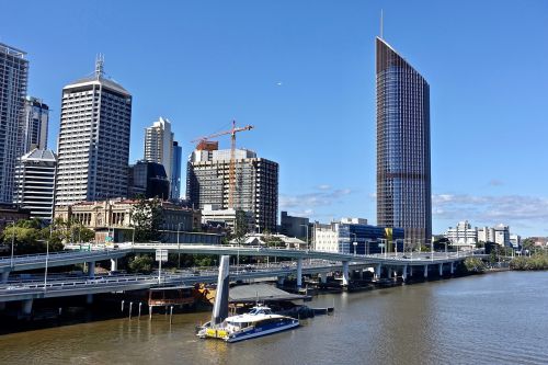 Miesto Panorama, Brisbane, Upė, Keltas, Cbd, Panorama, Miestas, Architektūra, Pastatai