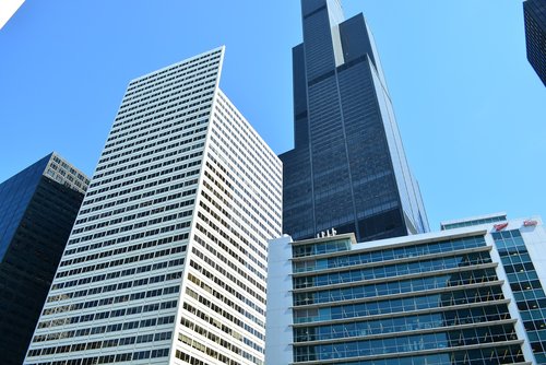 Miestovaizdis,  Miestas,  Čikagos,  Chicago Skyline,  Dangoraižiai