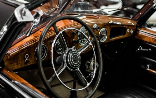 Klasikinis Automobilis, Vairas, Automobilis, Retro, Vintage