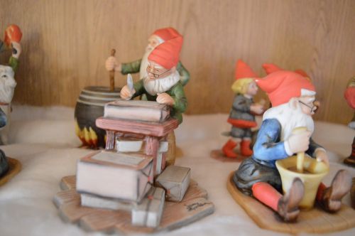 Claus, Gnomai, Kalėdos, Kūčios, Keramika, Miniatiūrinė, Žaislai