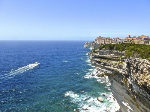 Clifftop, Bonifacio, Korsika, Pakrantė, Citadelė, Pakrantės, Jūros Dugnas