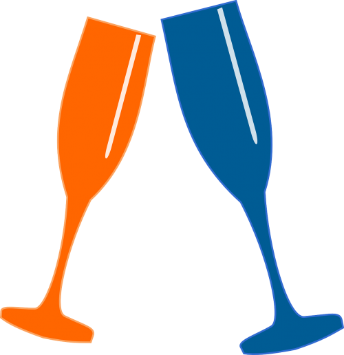 Clink Stiklines, Sveikinimai, Šventė, Šampanas, Vakarėlis, Stemware, Nemokama Vektorinė Grafika