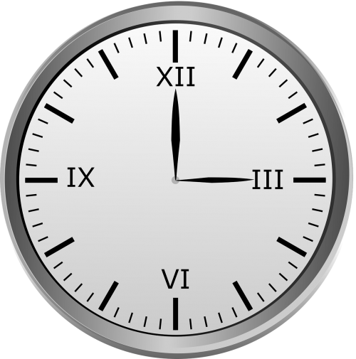 Laikrodis, Romėnų, Romėniški Skaitmenys, 3 00, 12 Valandų Laikrodis, Laikas