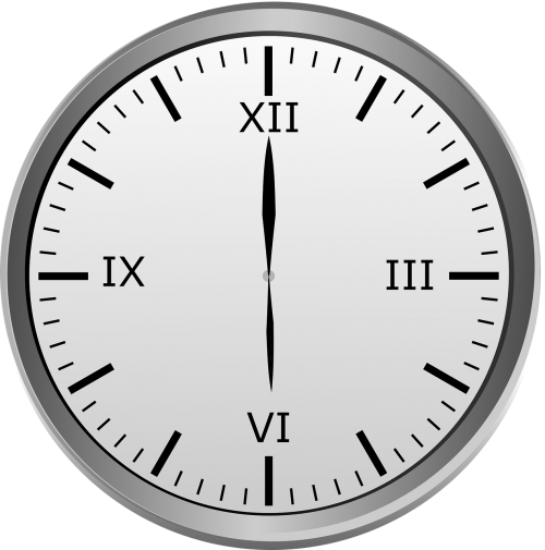Laikrodis, Valandinis Laikrodis, 12 Valandų Laikrodis, 6 00, 18 00, Romėniški Skaitmenys