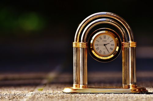 Laikrodis, Senelio Laikrodis, Dekoratyvinis, Žymeklis, Laikas, Stalo Laikrodis, Auksinis, Laikas, Romėniški Skaitmenys