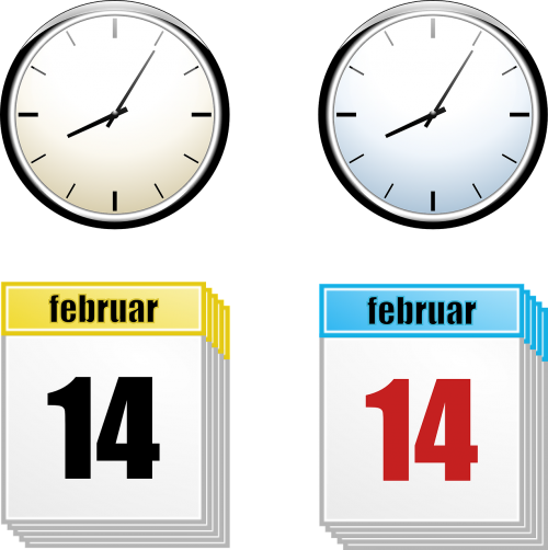 Laikrodis, Kalendorius, Diena, Laikas, Nemokama Vektorinė Grafika