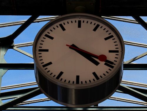 Laikrodis, Laikas, Stoties Laikrodis, Sbb, Traukinių Stotis, Romanshorn, Thurgau, Šveicarija