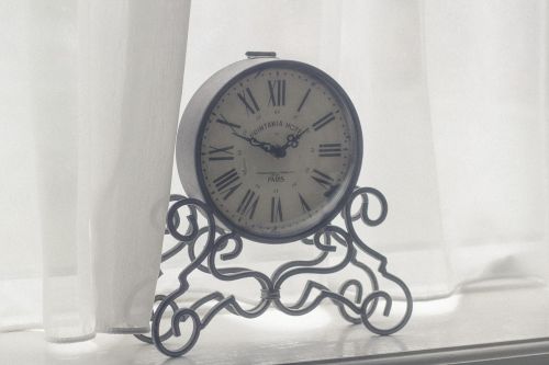 Laikrodis, Laikas, Dekoruoti, Balta, Užuolaidos
