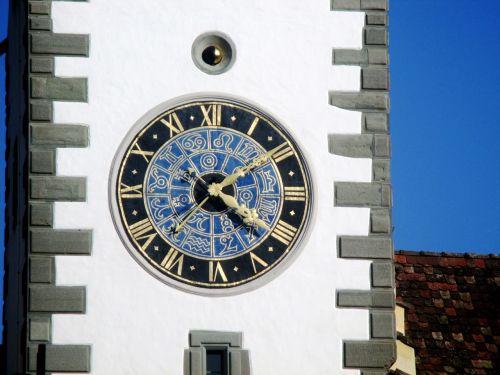 Laikrodzio Bokstas, Senamiestiniai Vartai, Centro, Romėnų Numeriai, Diessenhofen, Thurgau, Šveicarija
