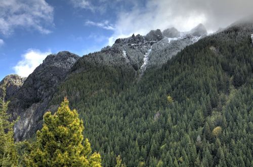 Debesys, Miškas, Kraštovaizdis, Kalnas, Gamta, Dangus, Medžiai