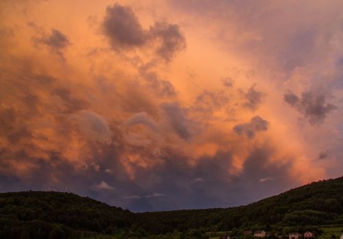 Debesys, Afterglow, Saulėlydis, Abendstimmung, Dangus, Debesys Formos, Vakarinis Dangus