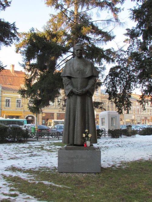 Cluj Napoca, Transilvanija, Romanija, Bažnyčia, Senamiestis, Paminklas, Statula