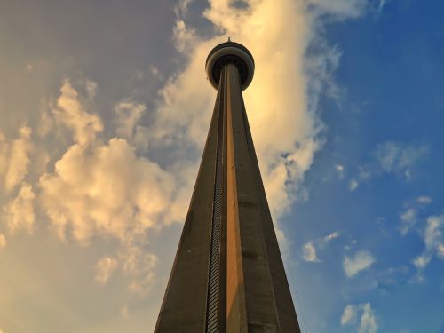 Cntower, Bokštas, Dangus, Architektūra, Debesys, Pastatas