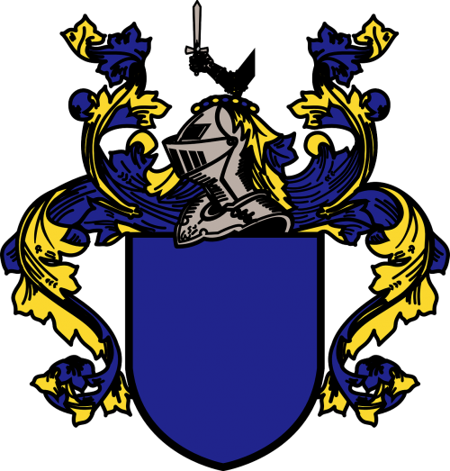 Herbas, Emblema, Crest, Mėlynas, Puošia, Papuoštas, Nemokama Vektorinė Grafika